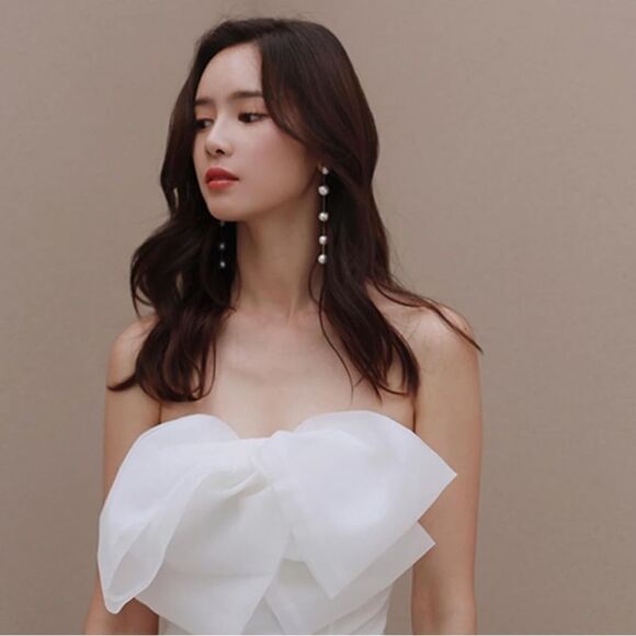 Sterling Silver Pearl Freshwater Pearl Drop Dainty Boho Real Pearl Prom Earrings - Picture 3 of 6